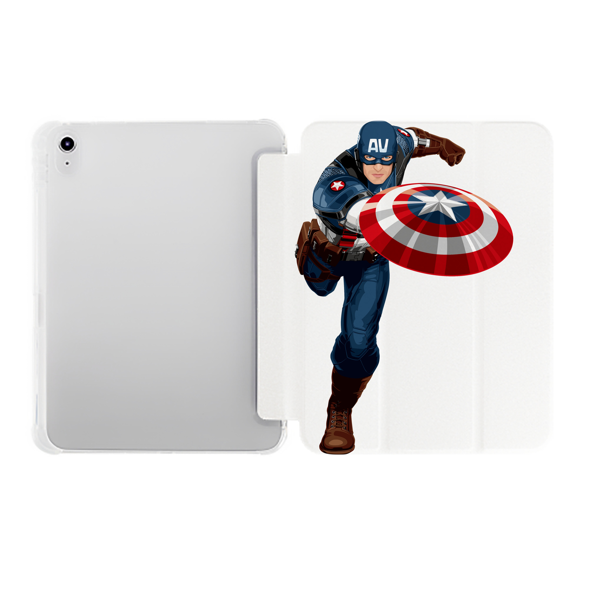 （画像用） アベンジャーズ The Avengers IPad ケース ペン収納付き 三つ折りスタンド PUレザー×シリコン 対応機種9.5/10.5/10.9インチ